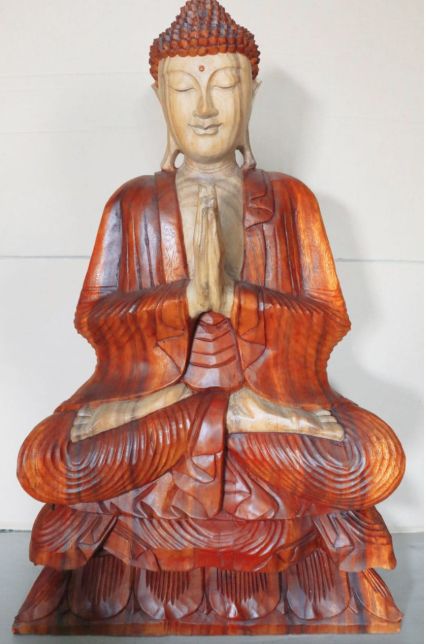 Hand Carved Buddha Statue 80cm Welcome for Home Decor