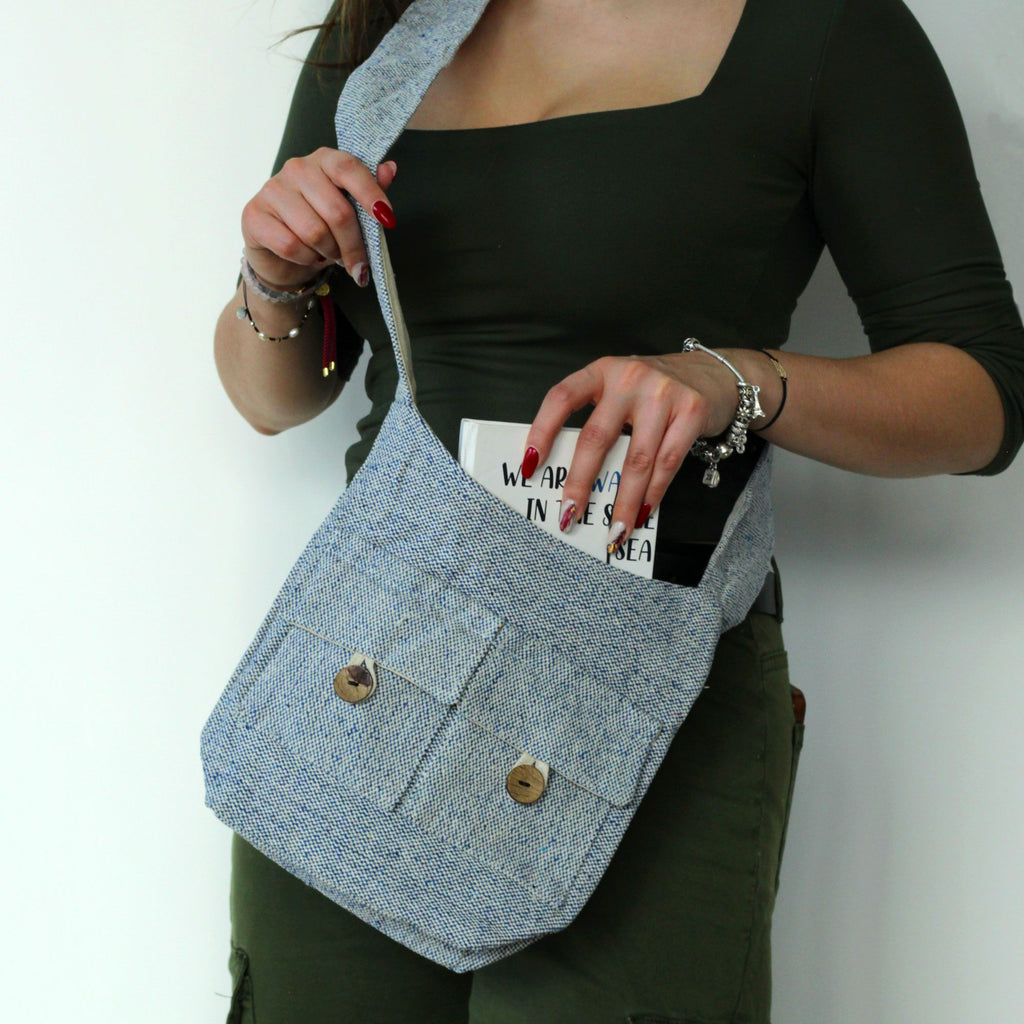 Natural Tones Two Pocket Bags in Comp Denim for Daily Errands