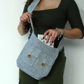 Natural Tones Two Pocket Bags in Comp Denim for Daily Errands