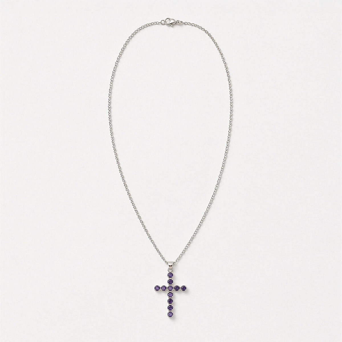 Indian Devotional Pendant - Silver Plated (45cm Chain)- Ionite Crucifix