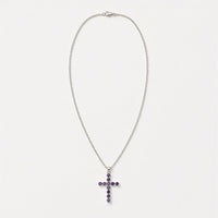 Indian Devotional Pendant - Silver Plated (45cm Chain)- Ionite Crucifix