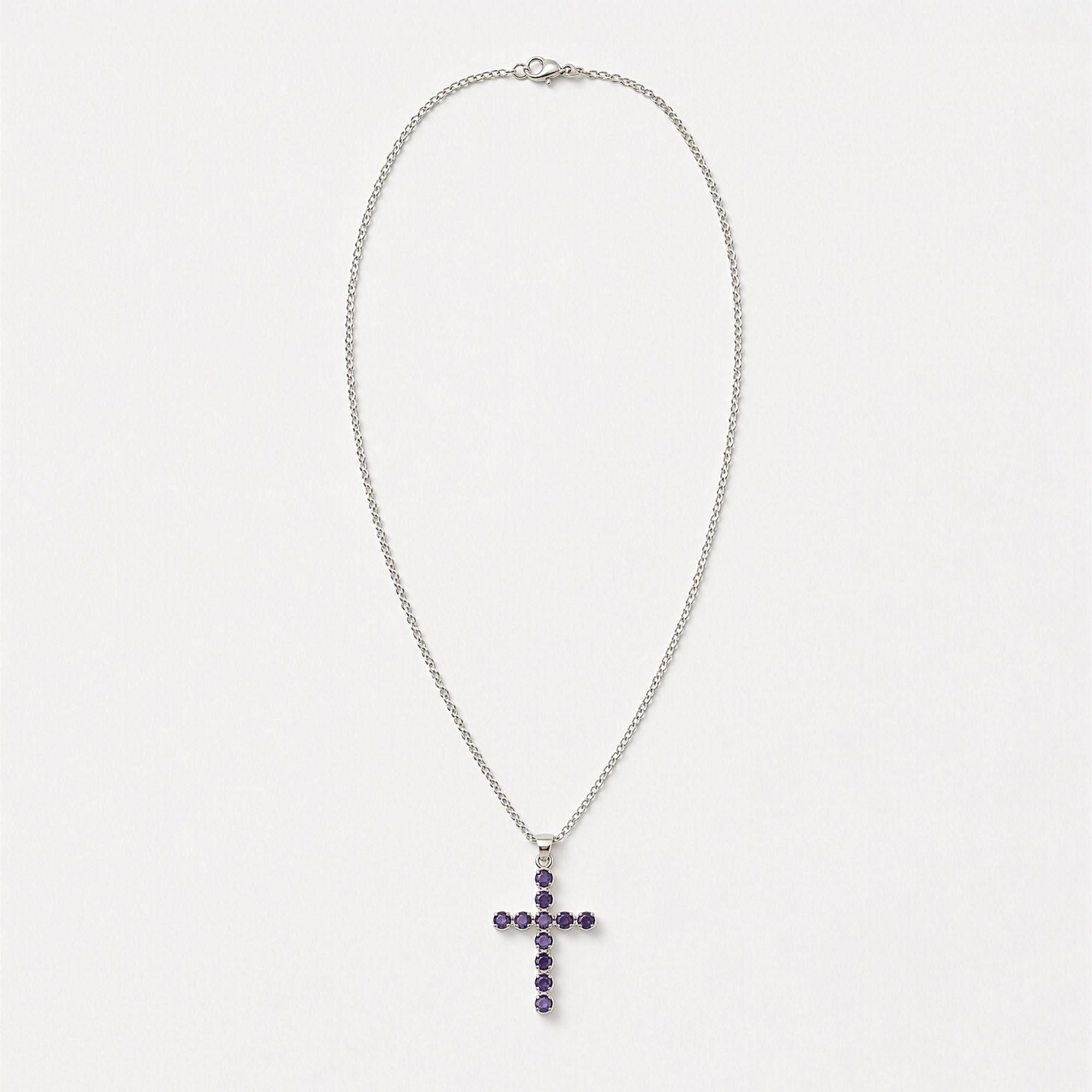 Indian Devotional Pendant - Silver Plated (45cm Chain)- Ionite Crucifix