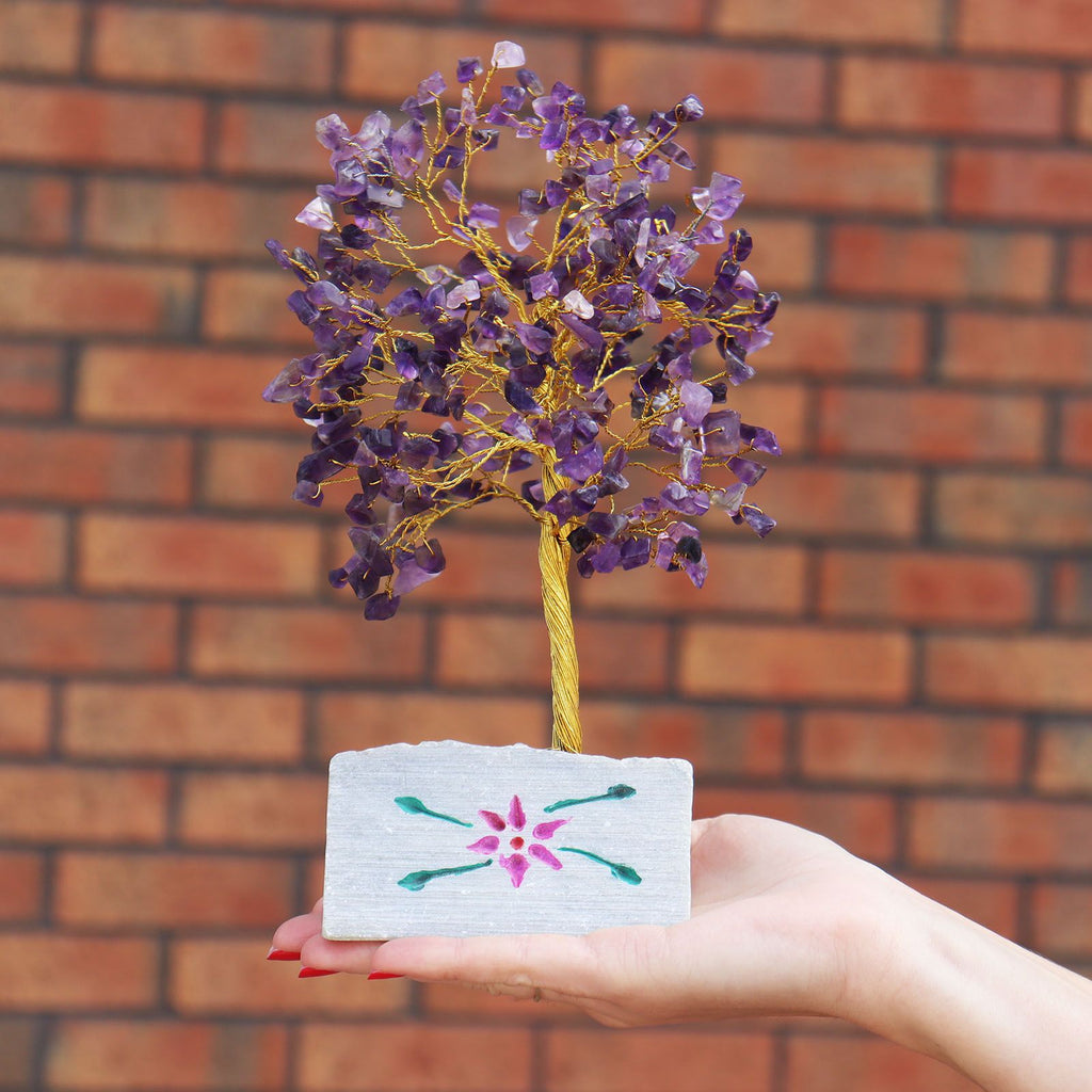Amethyst Gemstone Tree with 320 Stones for Home Decor