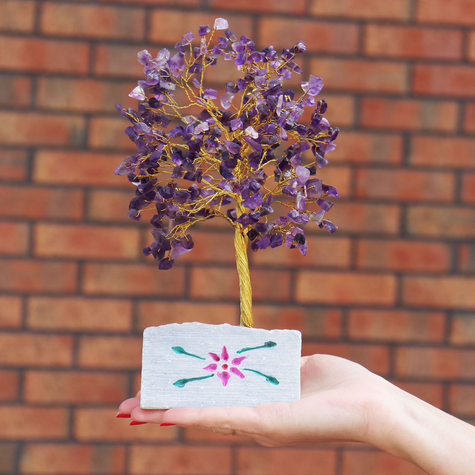 Amethyst Gemstone Tree with 320 Stones for Home Decor