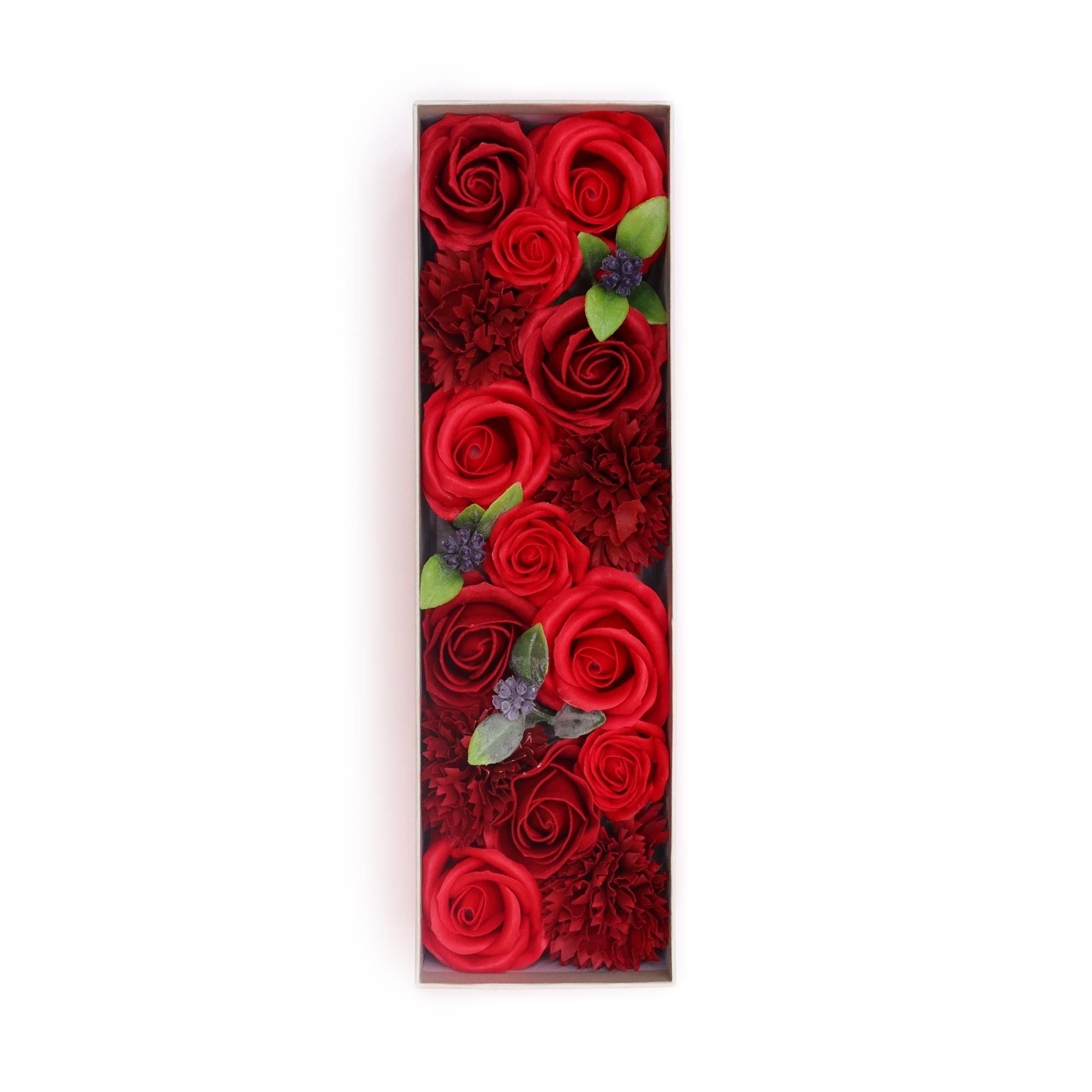 Long Box Classic Red Roses Soap Flowers Gift Box for Romance