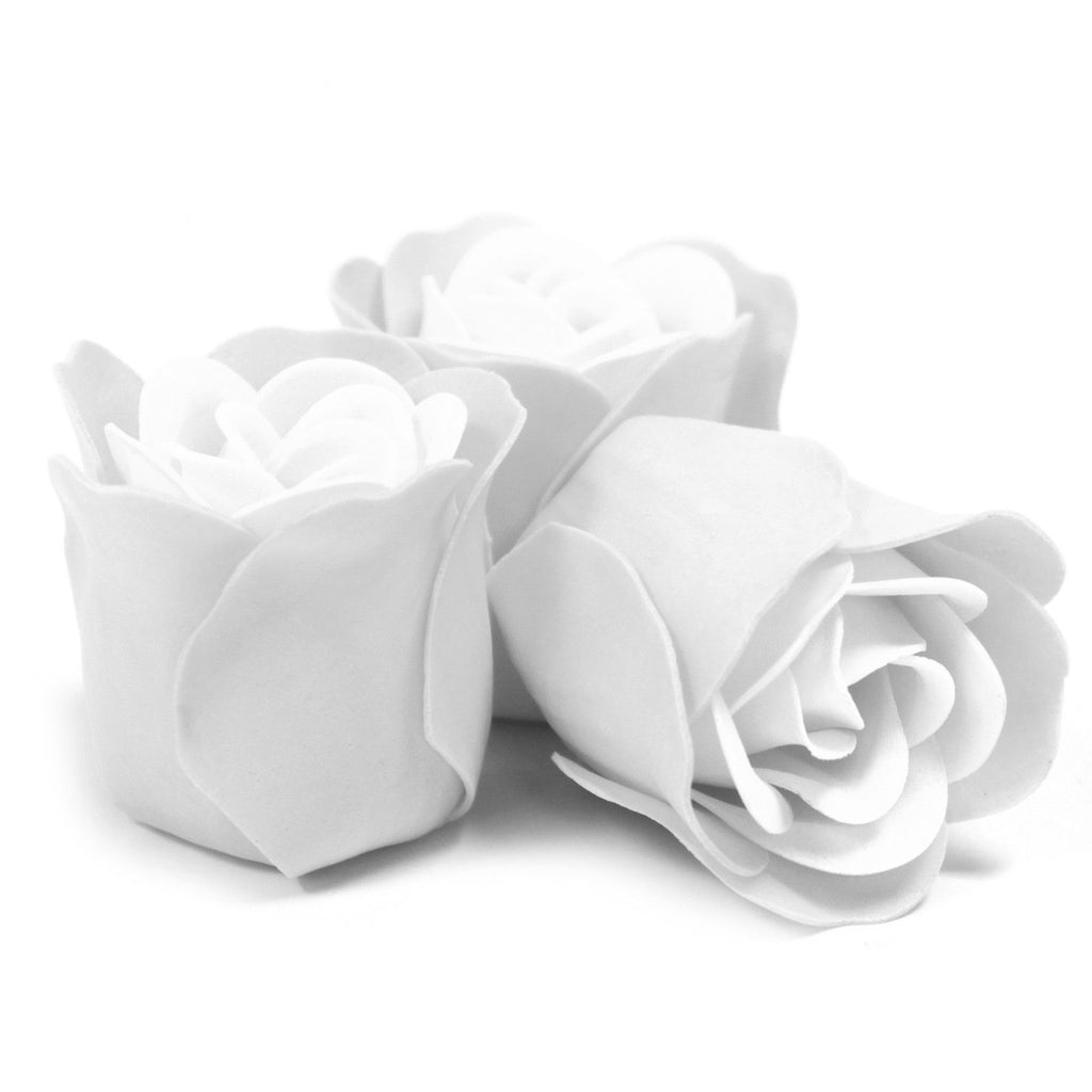 Set of 3 White Soap Flower Heart Box for Bathing Rituals
