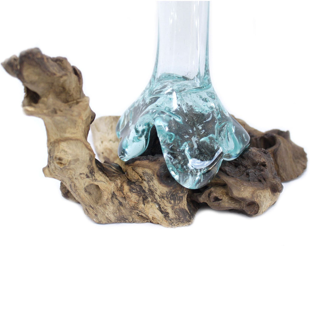 Stunning Molten Glass on Wood Vase for Unique Home Decor