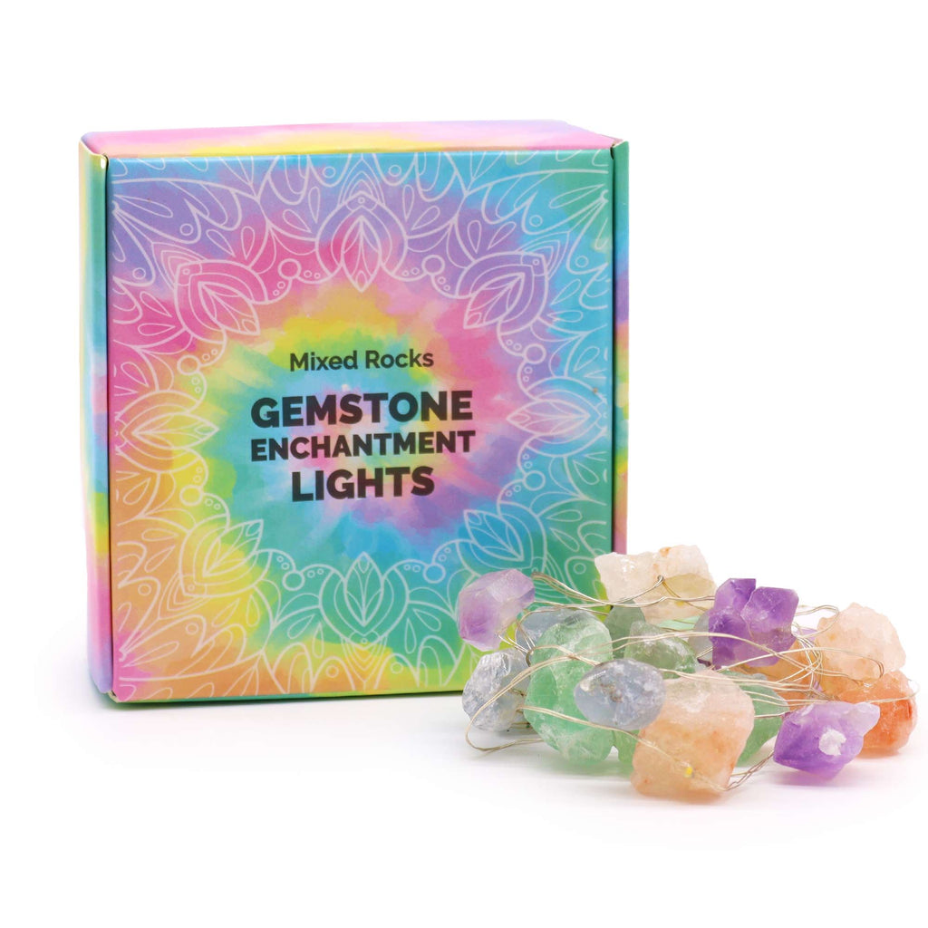 Gemstone Enchantment Lights with Mixed Rocks for Indoor Use