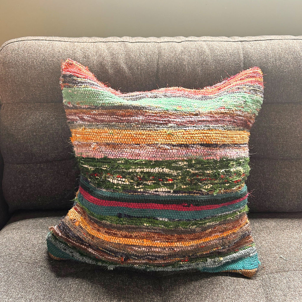 Rag Rug Cushion Covers in Charcoal Greys for Stylish Decor