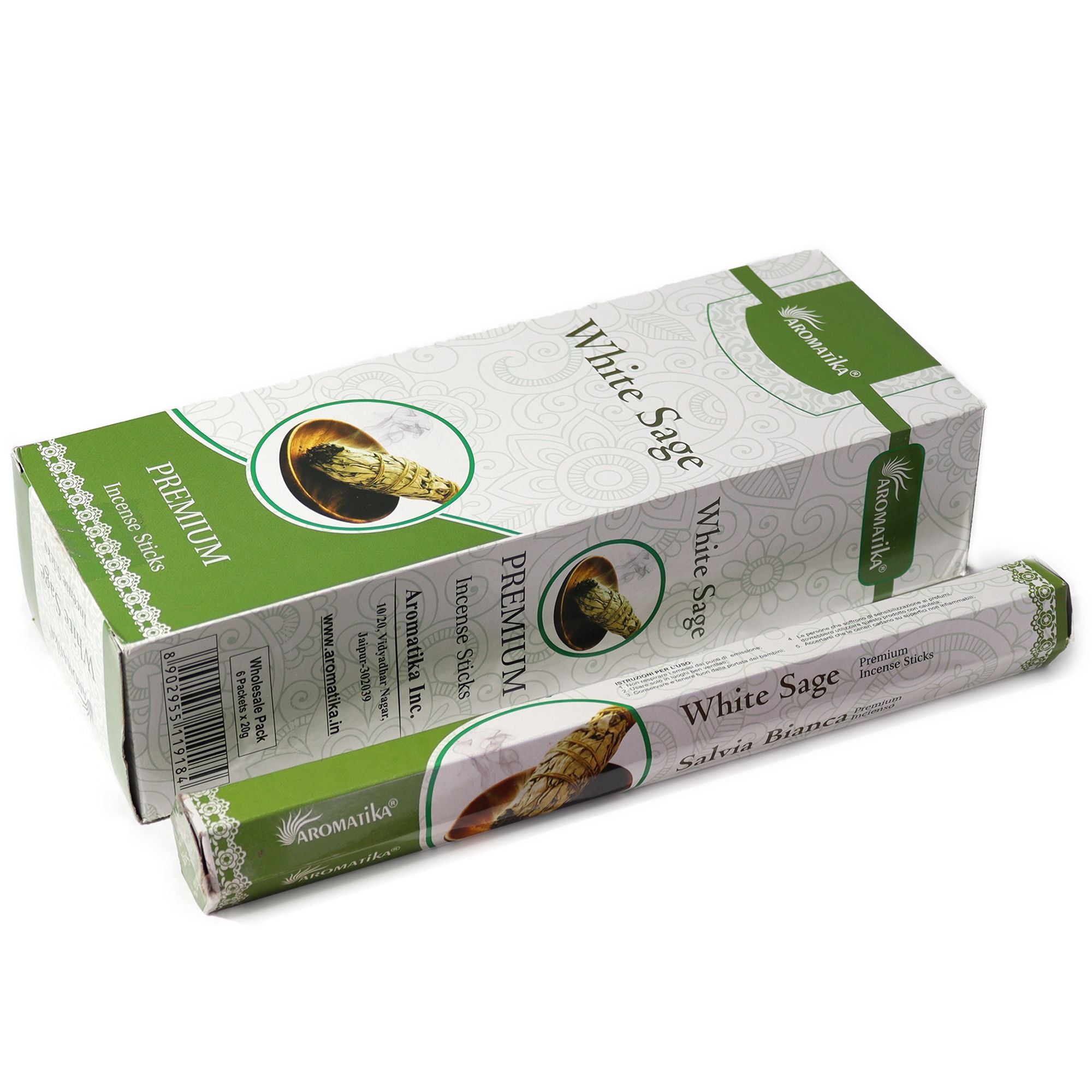 Aromatika Charcoal Free Hex Incense Sticks with White Sage Aroma