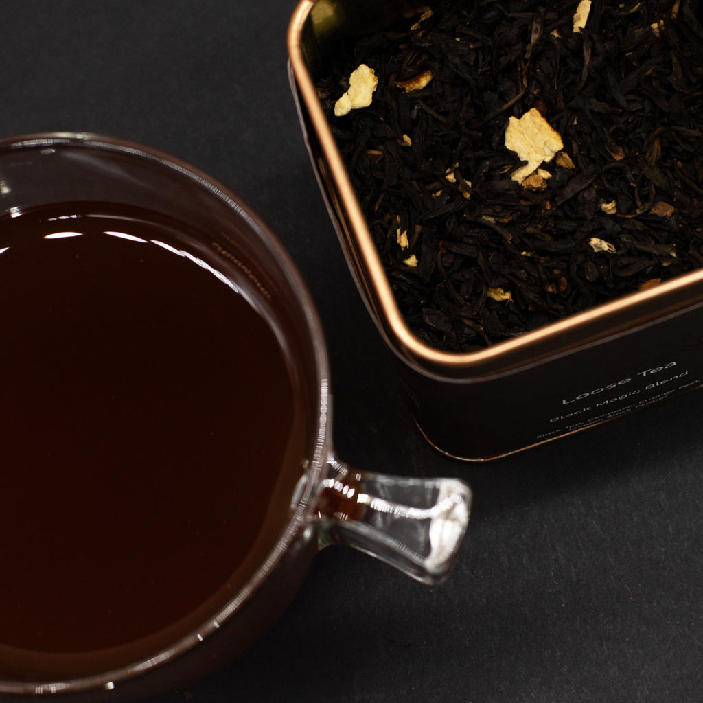 50g Black Magic Blend Bold Aromatic Spiced Black Tea in a Stylish Tin