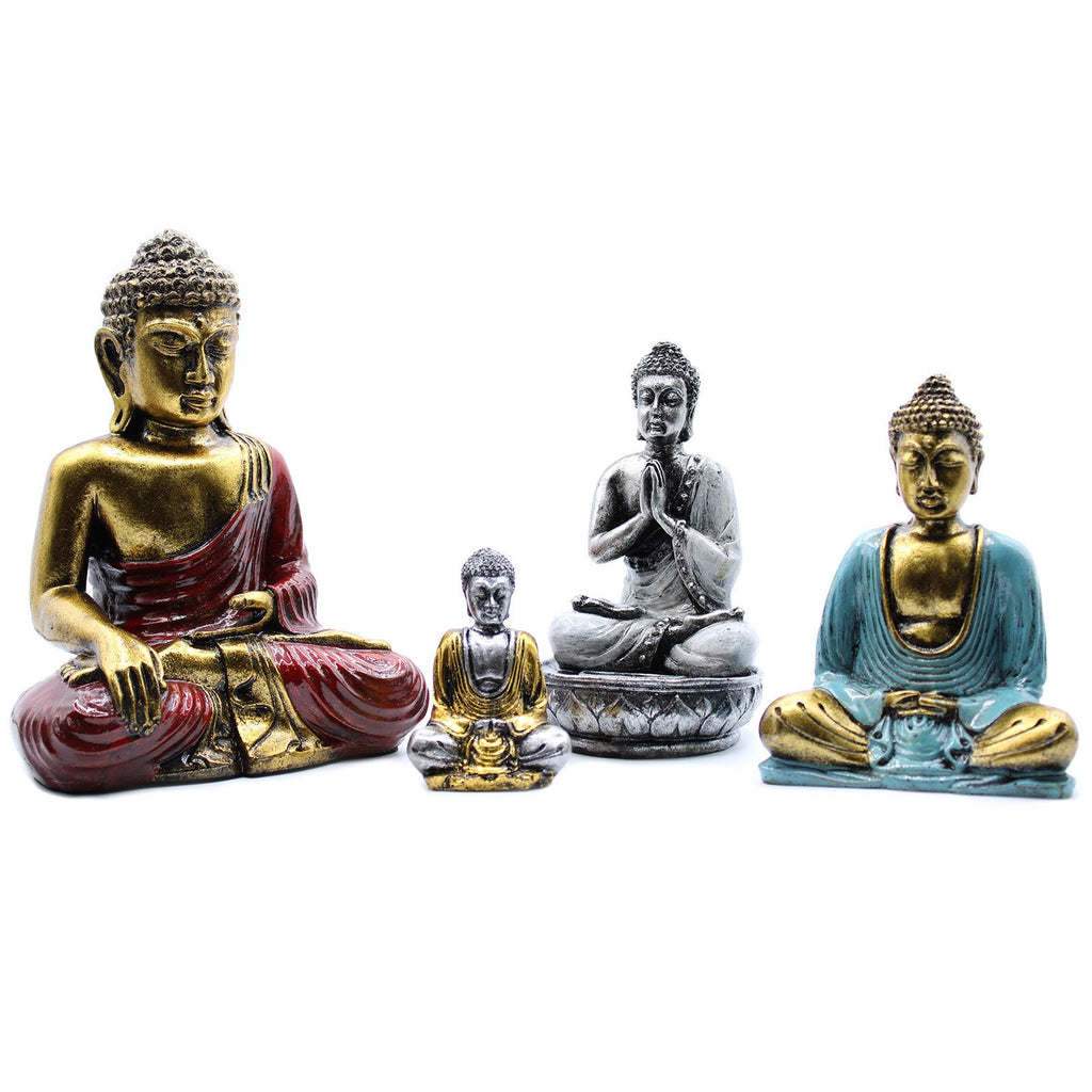 Matt Mini Buddha Statues in Assorted Colours for Home Decor