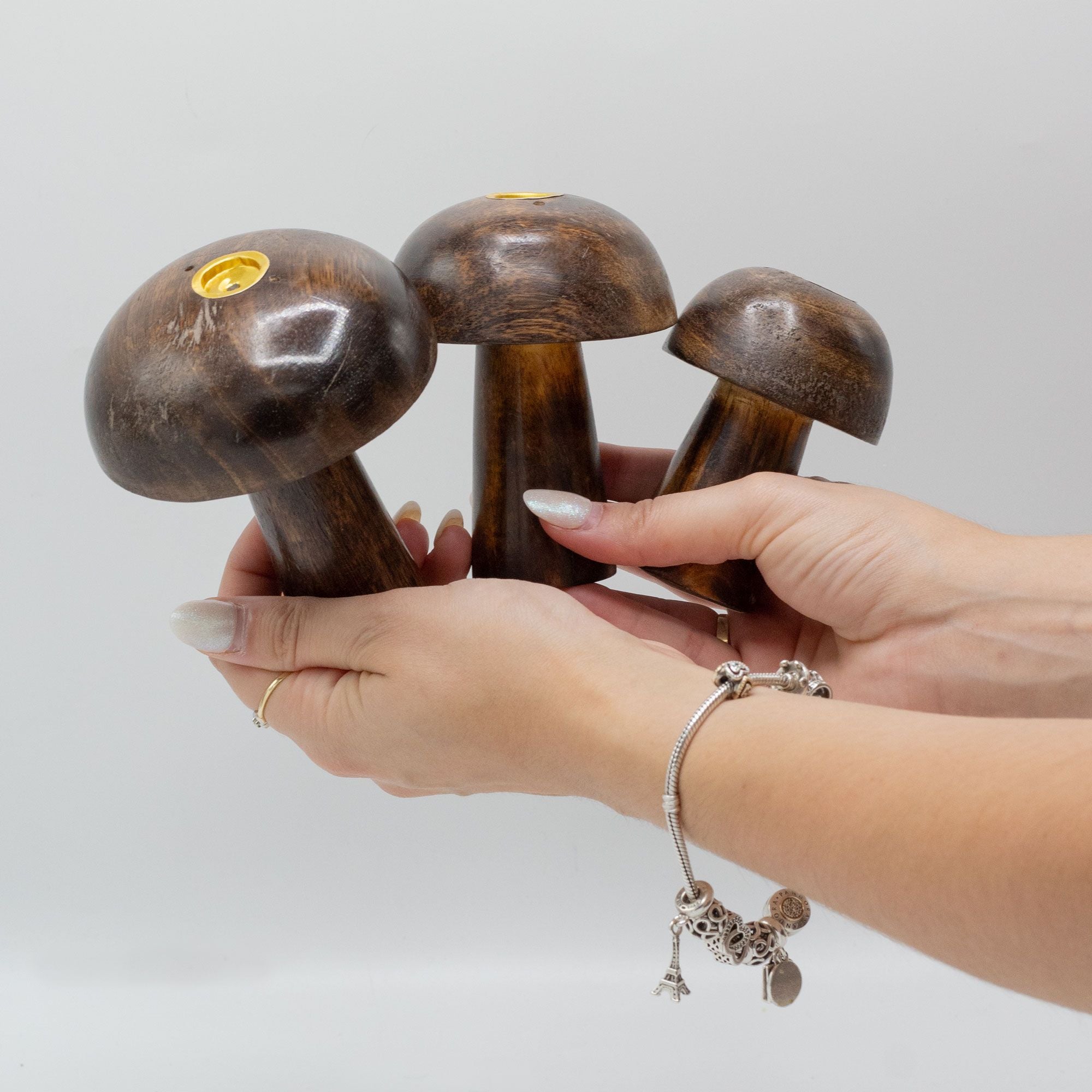 Set of 3 Incense Cone Mushroom Holders for Home Decor