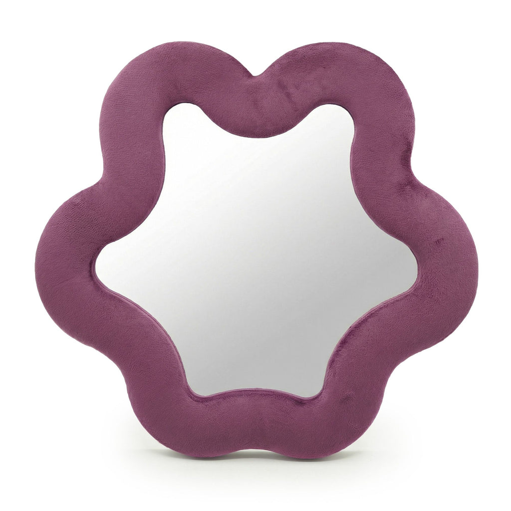 Soft Squiggly Star Mirror in Mauve for Home Decor Accent