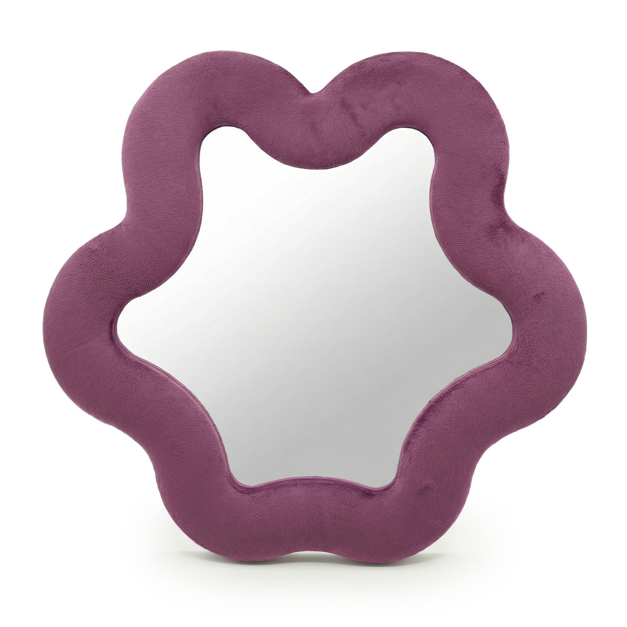 Soft Squiggly Star Mirror in Mauve for Home Decor Accent