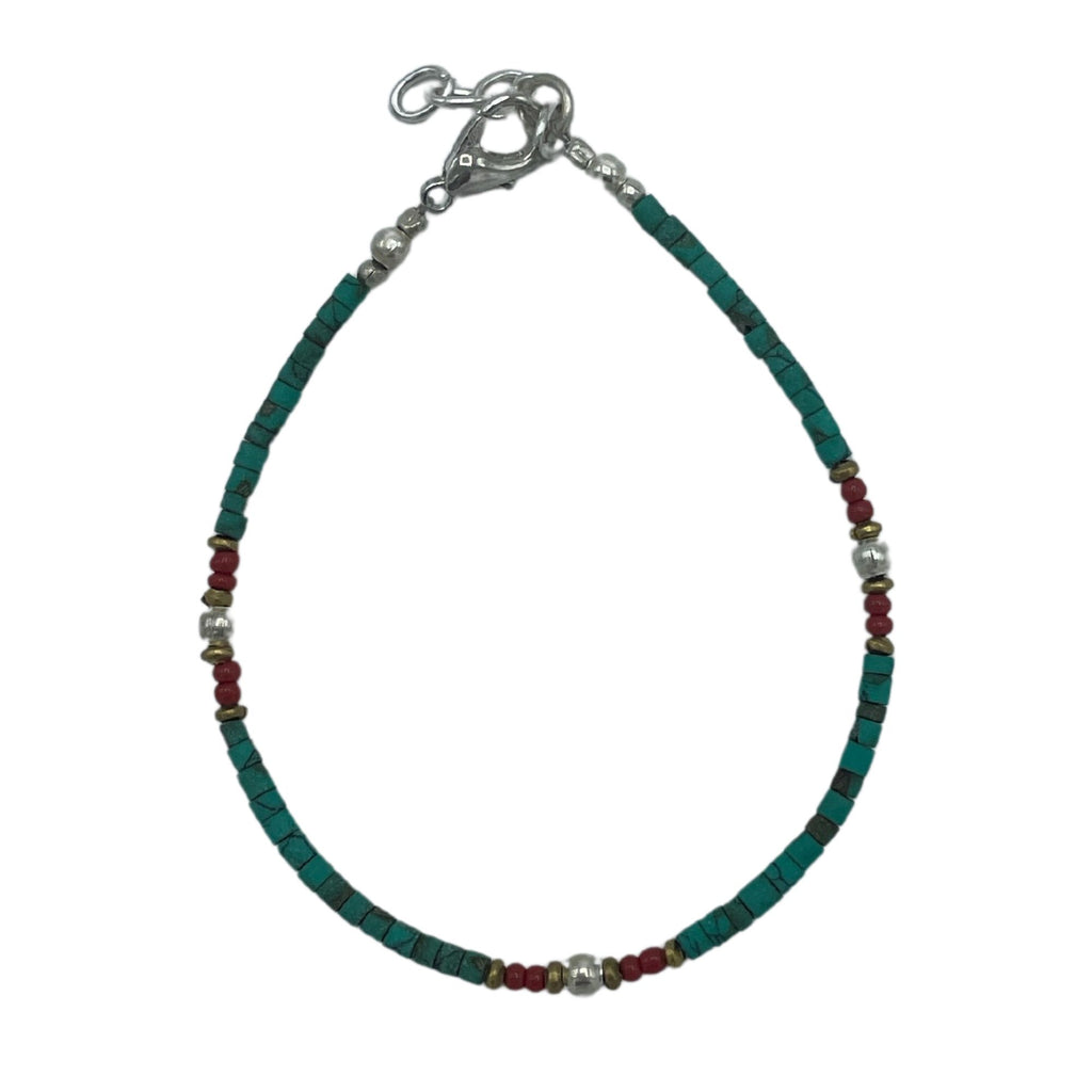 Nepalese Extra Fine Gem Bracelet with Vibrant Turquoise Beads
