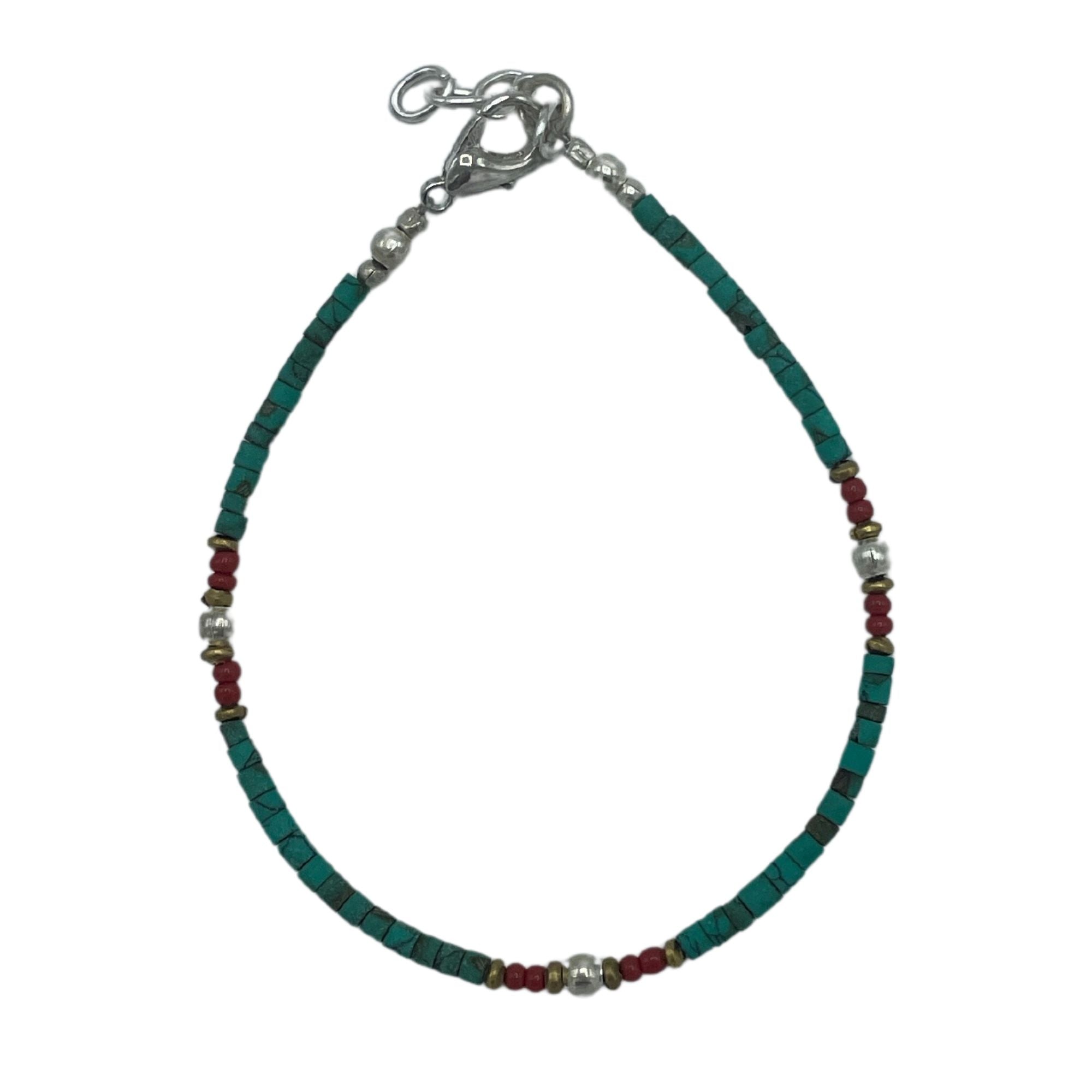 Nepalese Extra Fine Gem Bracelet with Vibrant Turquoise Beads