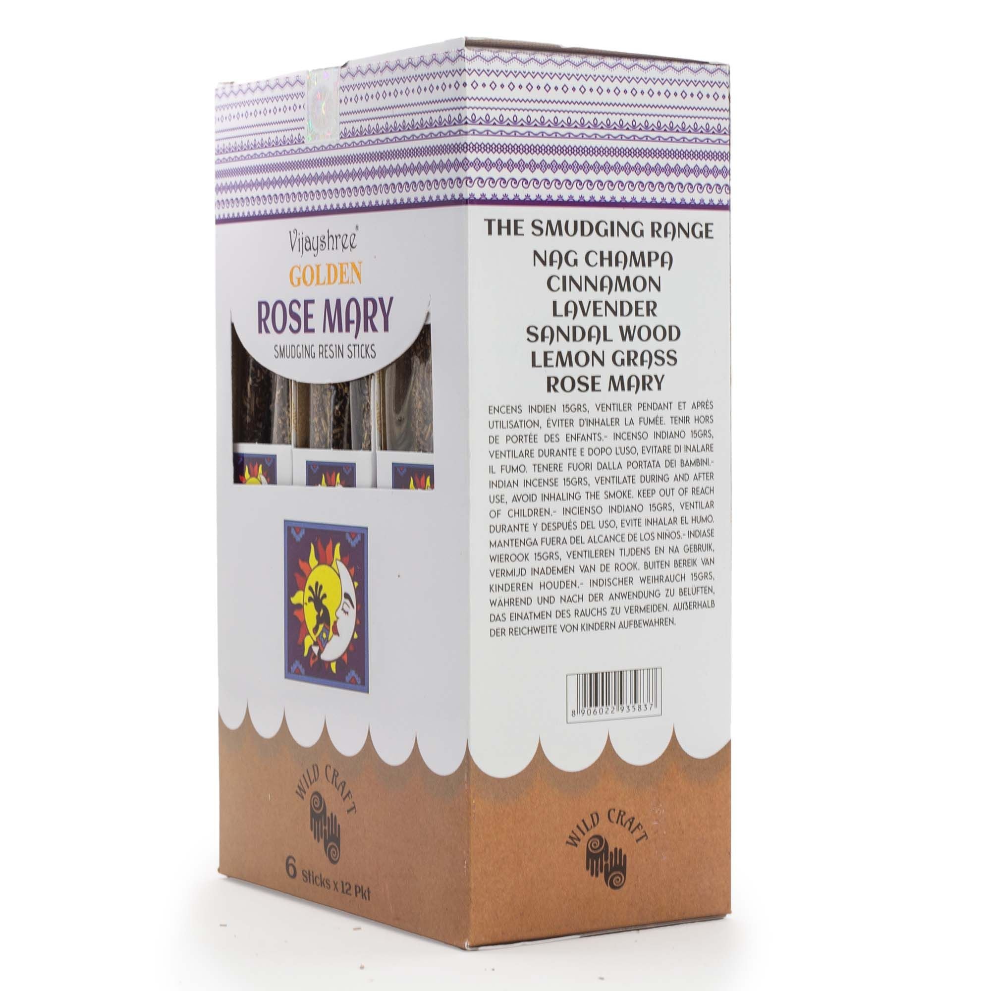Golden Rose Mary Smudging Resin Sticks with Herbal Aroma 30g