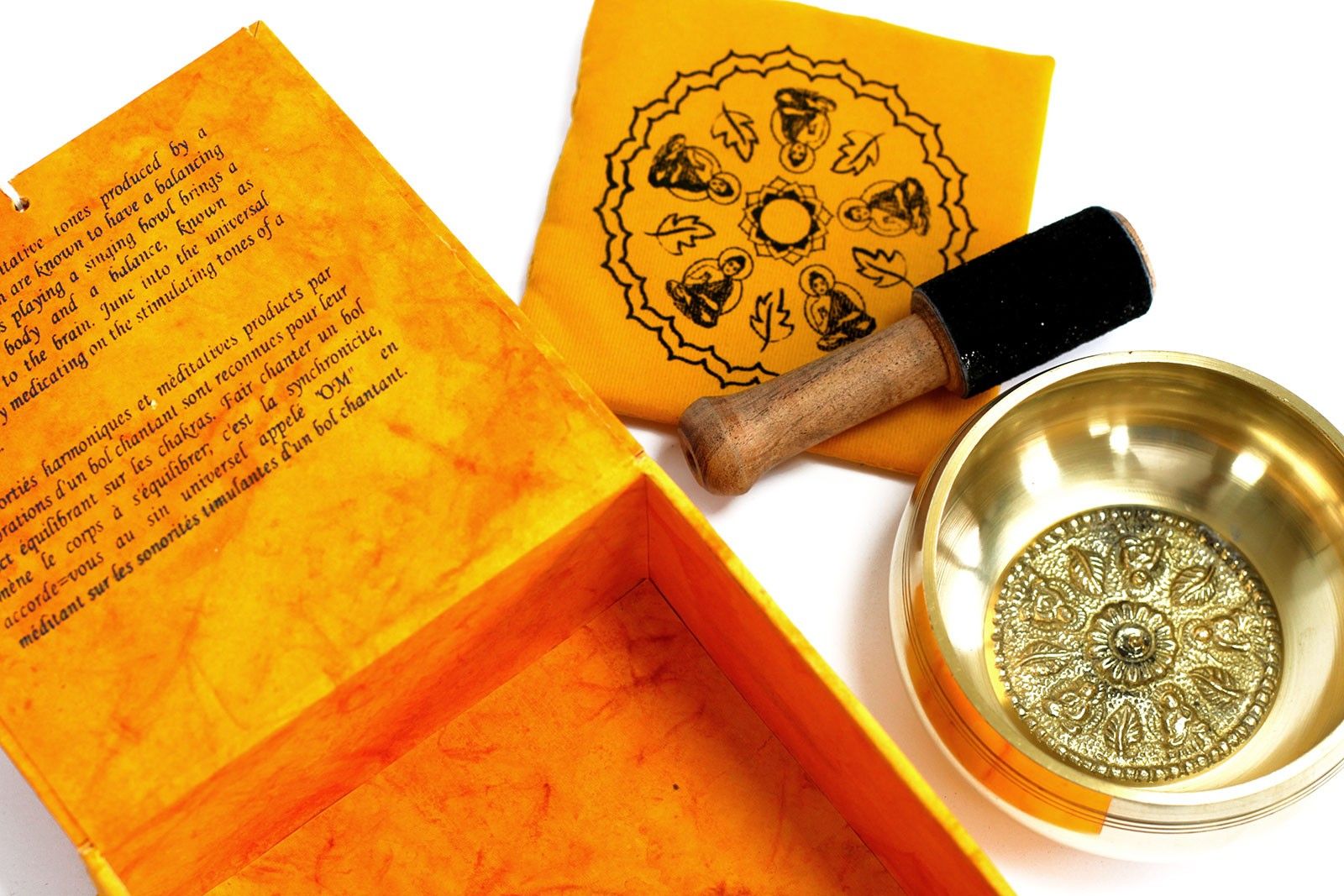 Special Tibetan Meditation Bowl Set with Cushion and Stick Gift