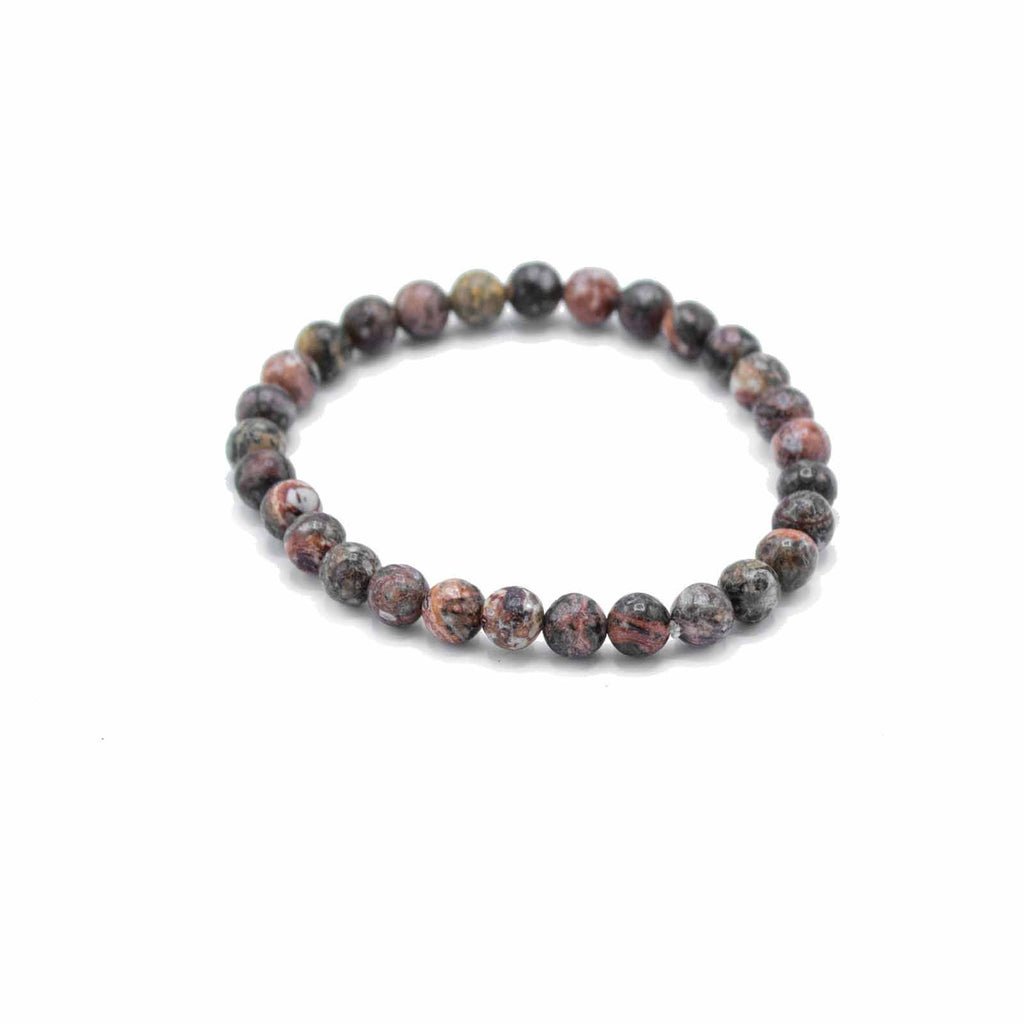Gemstone Manifestation Bracelet with Leopard Skin Jasper Design