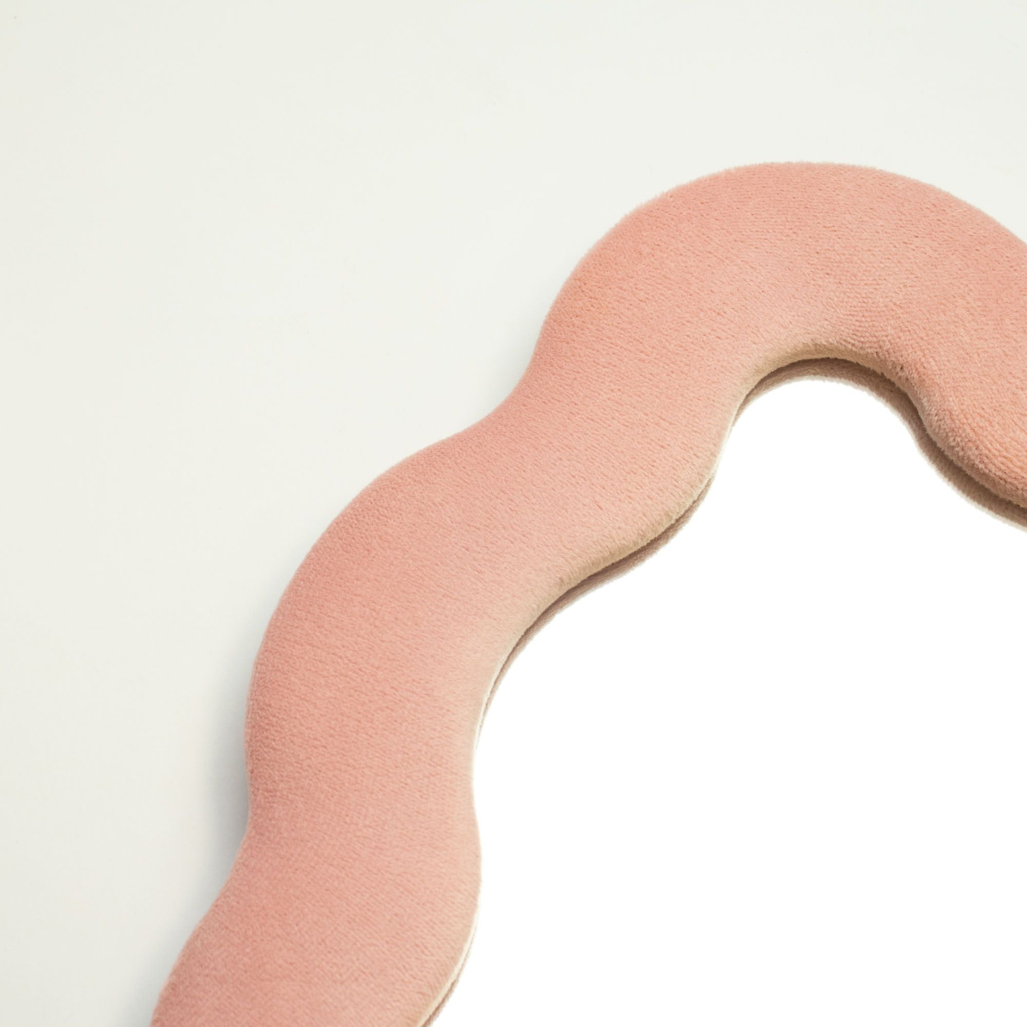 Soft Squiggly Mirror in Square Pebble Rose Blush for Home Decor