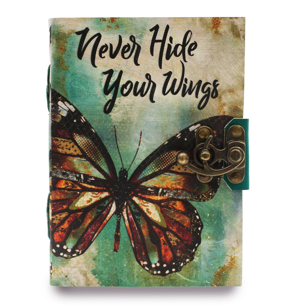 Leather Never Hide Your Wings Deckle Edge Notebook for Journaling