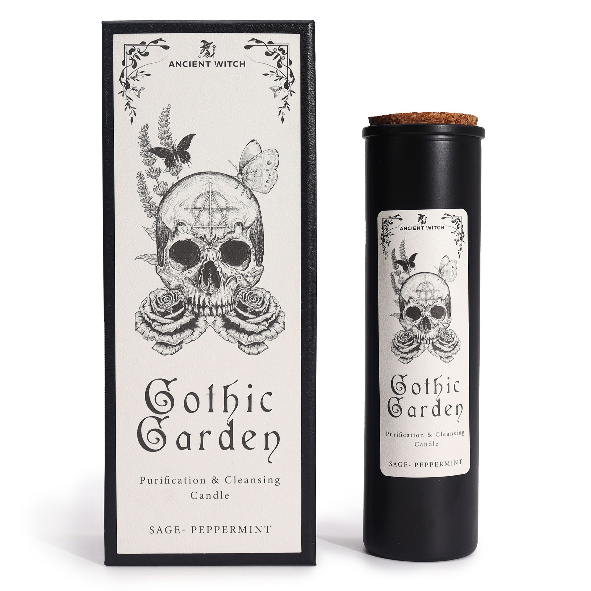 Ancient Witch Ritual Candles for Cleansing in Gothic Garden Style