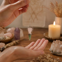 The Heart Oracle - Two Piece Angel Pendulum - Chakra Band - Rose Quartz & Green Aventurine