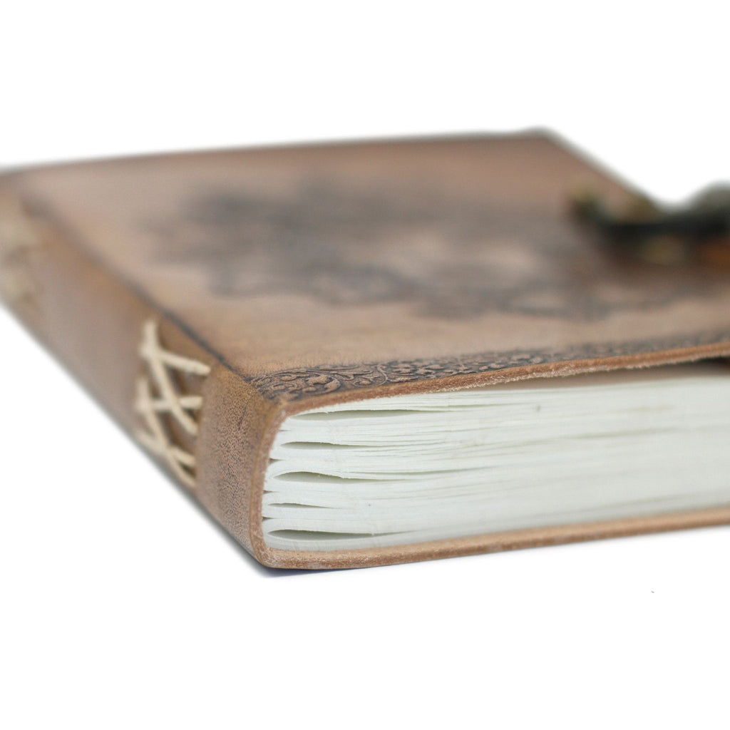 Leather Greenman Notebook with Buckles for Unique Journaling