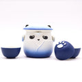 Panda Teapot Set with Three Cups in Sky Blue for Tea Lovers