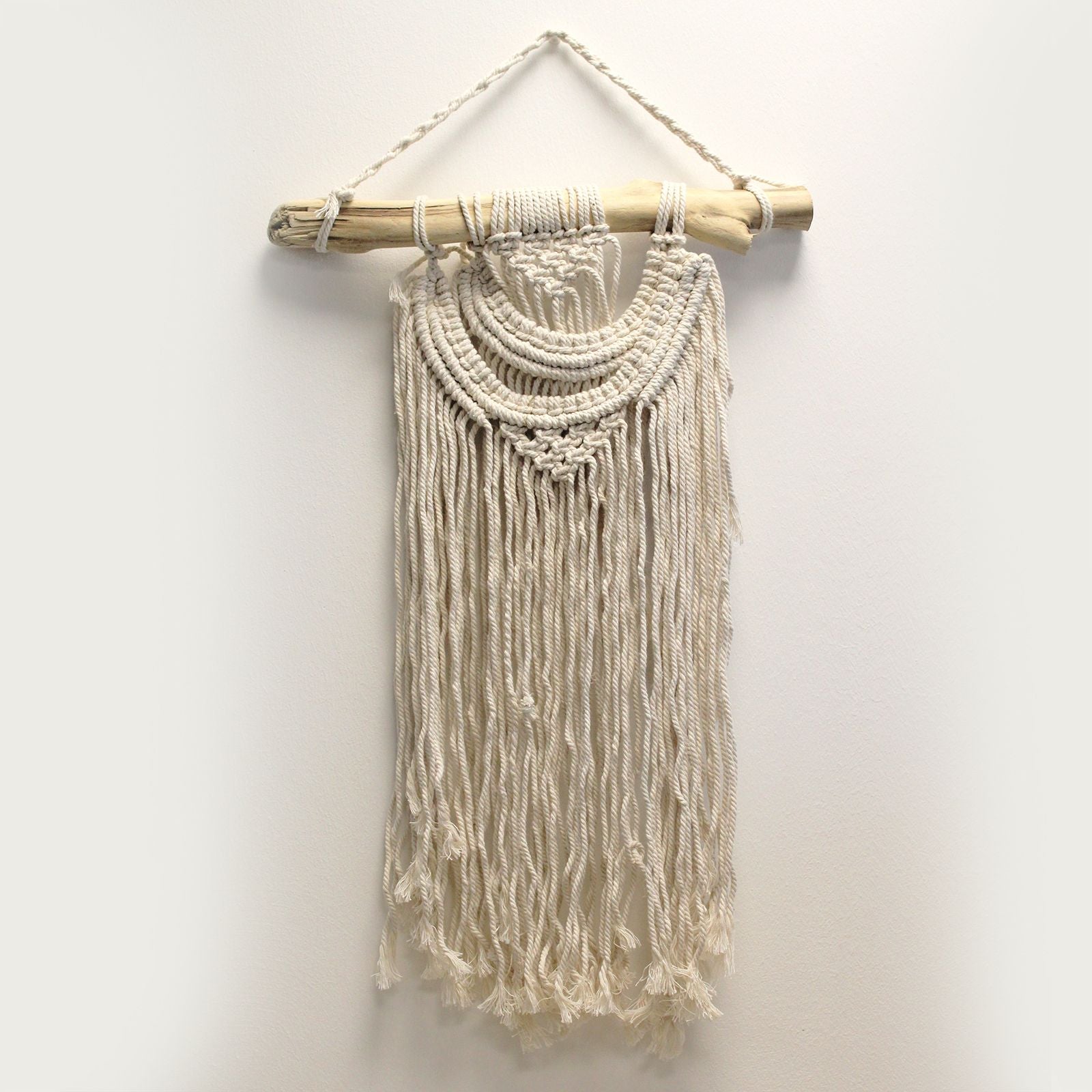 Macrame Wall Hanging Two Waves for Boho Chic Home Decor Style
