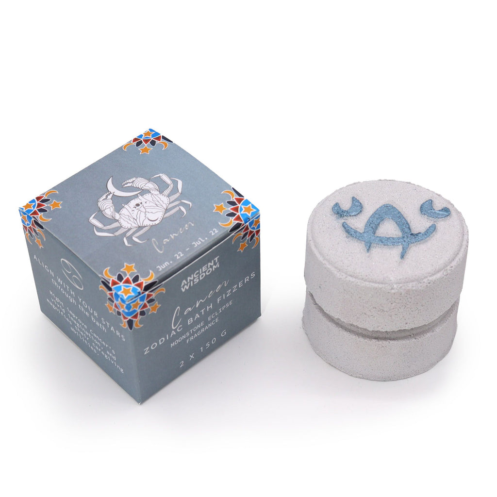 Zodiac Bath Fizzers with Horoscope Cancer and Moonstone Eclipse