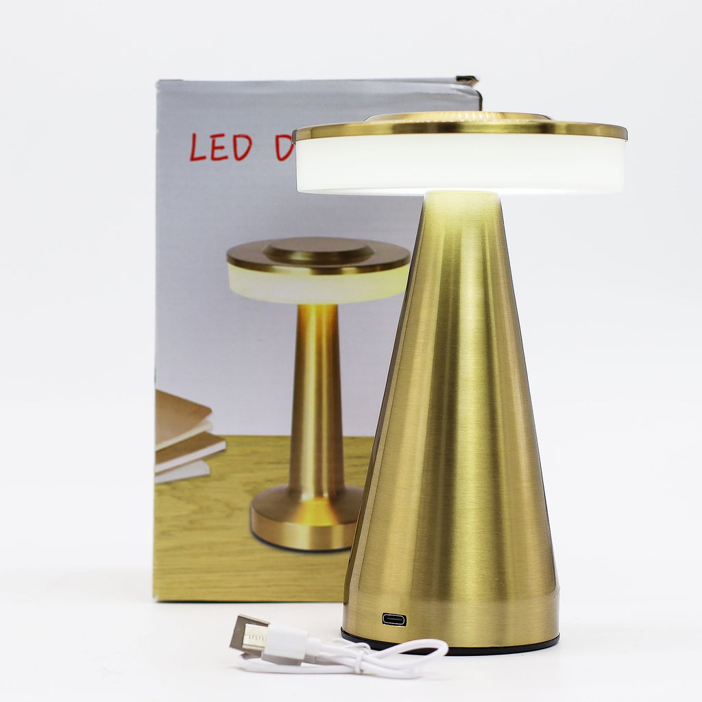 Tall Stem Copper Touch Lamp USB C Rechargeable for Modern Spaces