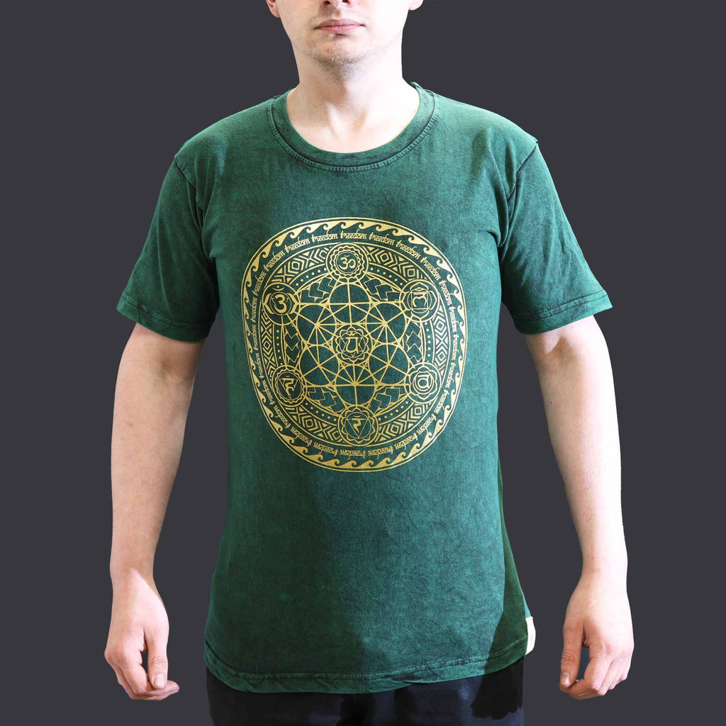 Nomad Sari Stonewashed Cotton T Shirt in Green for Casual Wear