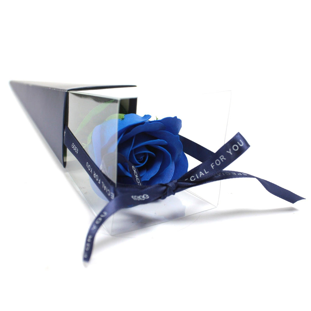 Single Blue Rose Luxury Soap Flower for Elegant Bathing