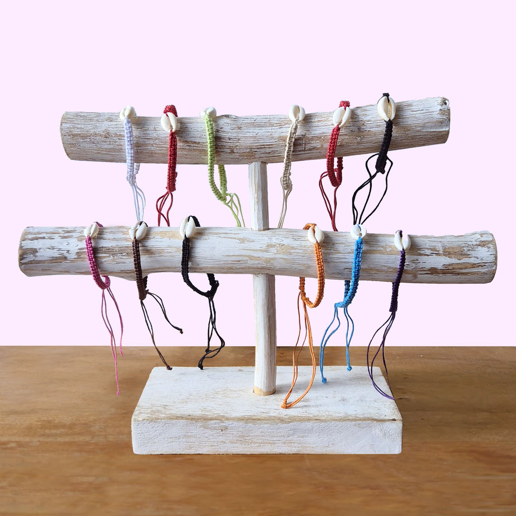 Handmade Friendship Bracelets with Cowrie Chums Shell Design