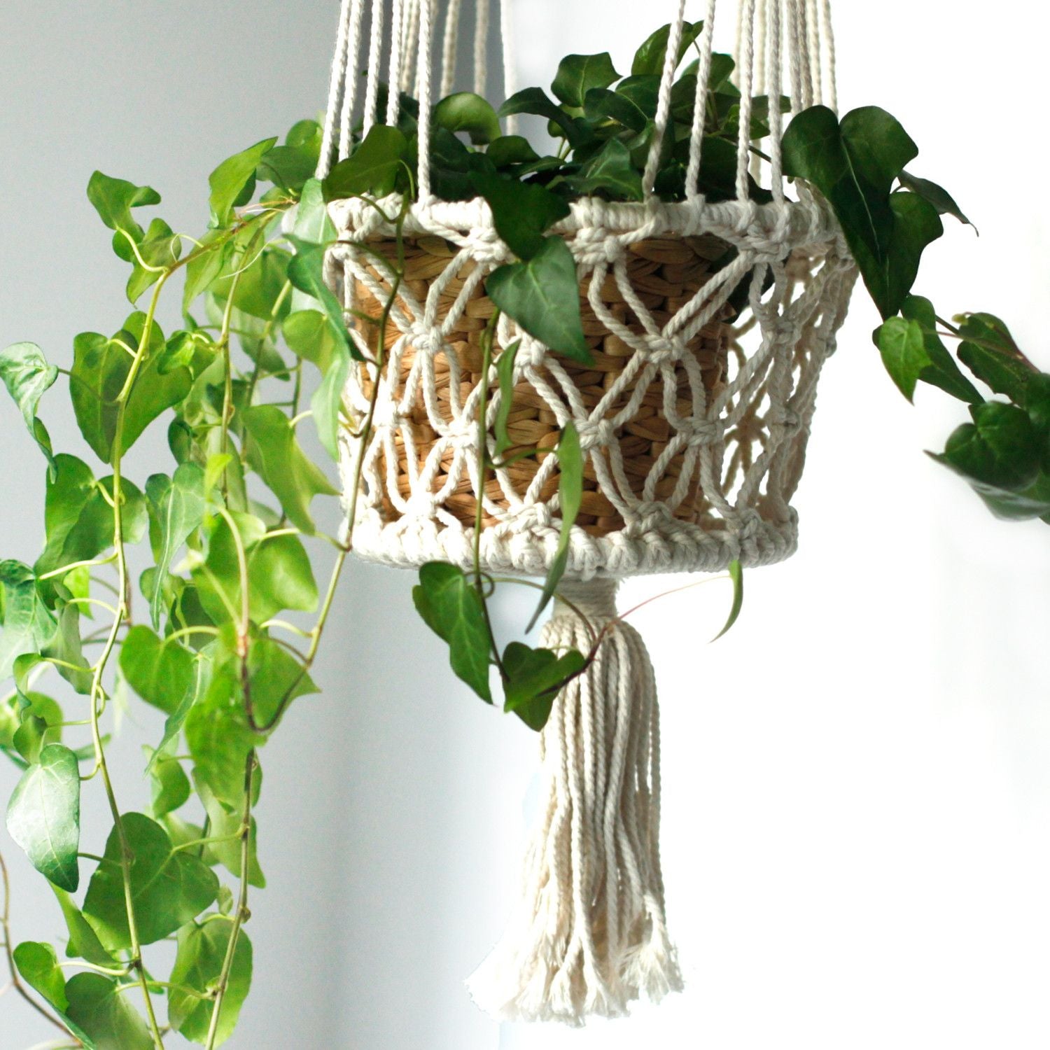 Macrame Pot Holder Double Holder for Stylish Home Plant Décor