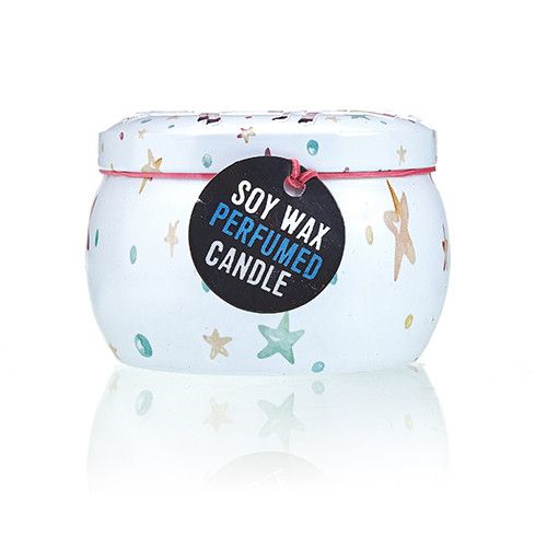 Art Tin Candle Unicorns Design with Moonstone Scented Aroma Bliss