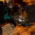 Molten Glass Mini Decanter on Wood Base for Home Display