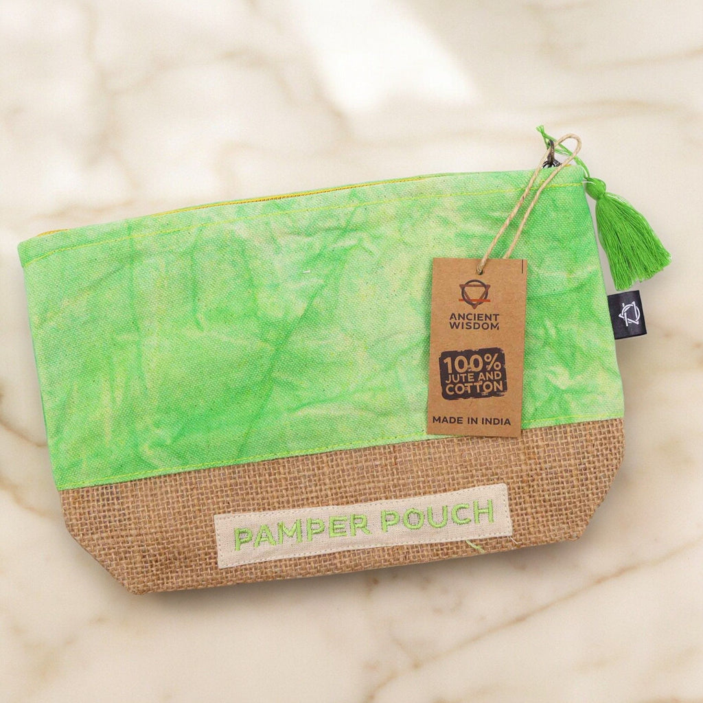 Pamper Pouch Mother Earth Green Stonewash for Self Care Essentials