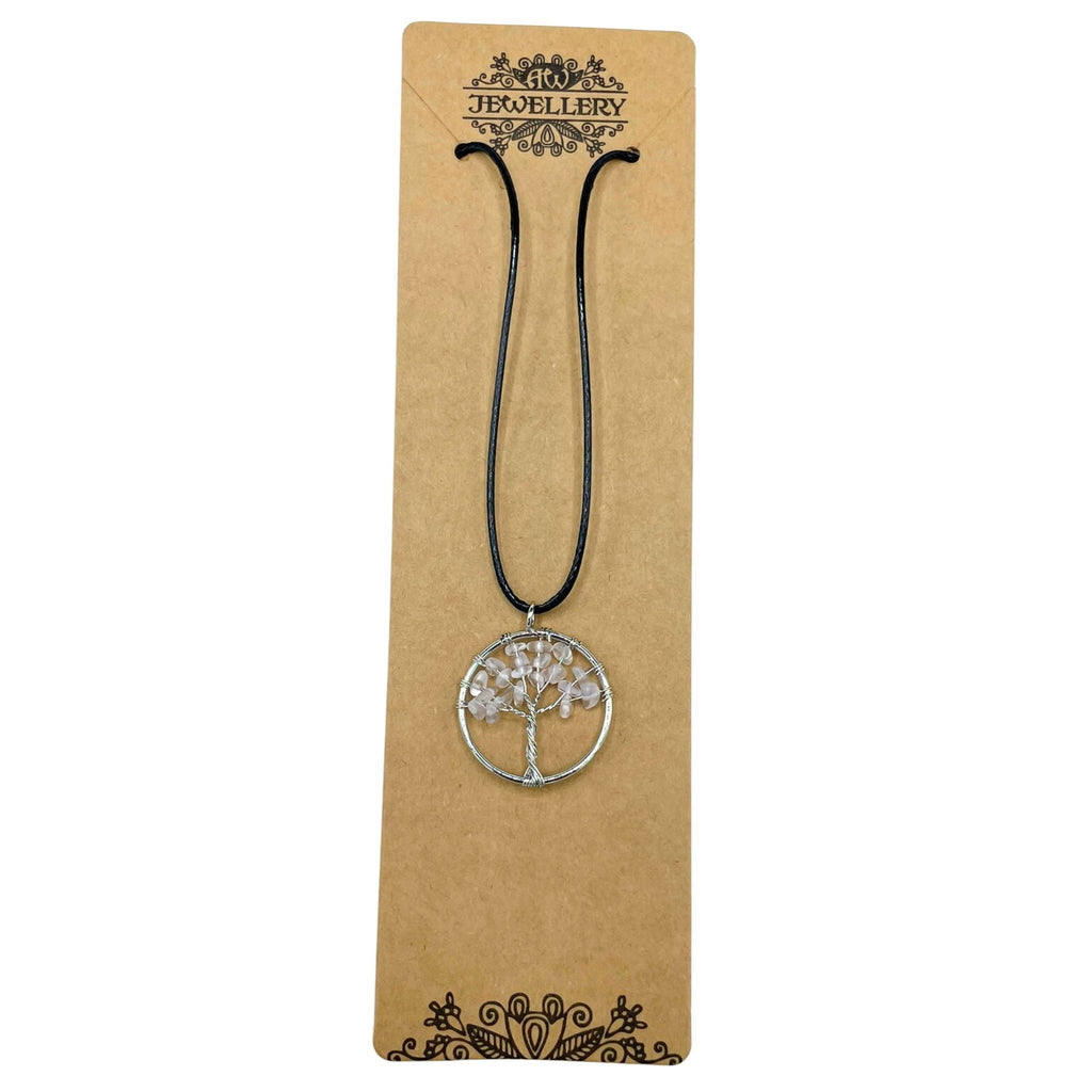 Tree of Life Pendant in Rock Crystal for Elegant Accessories