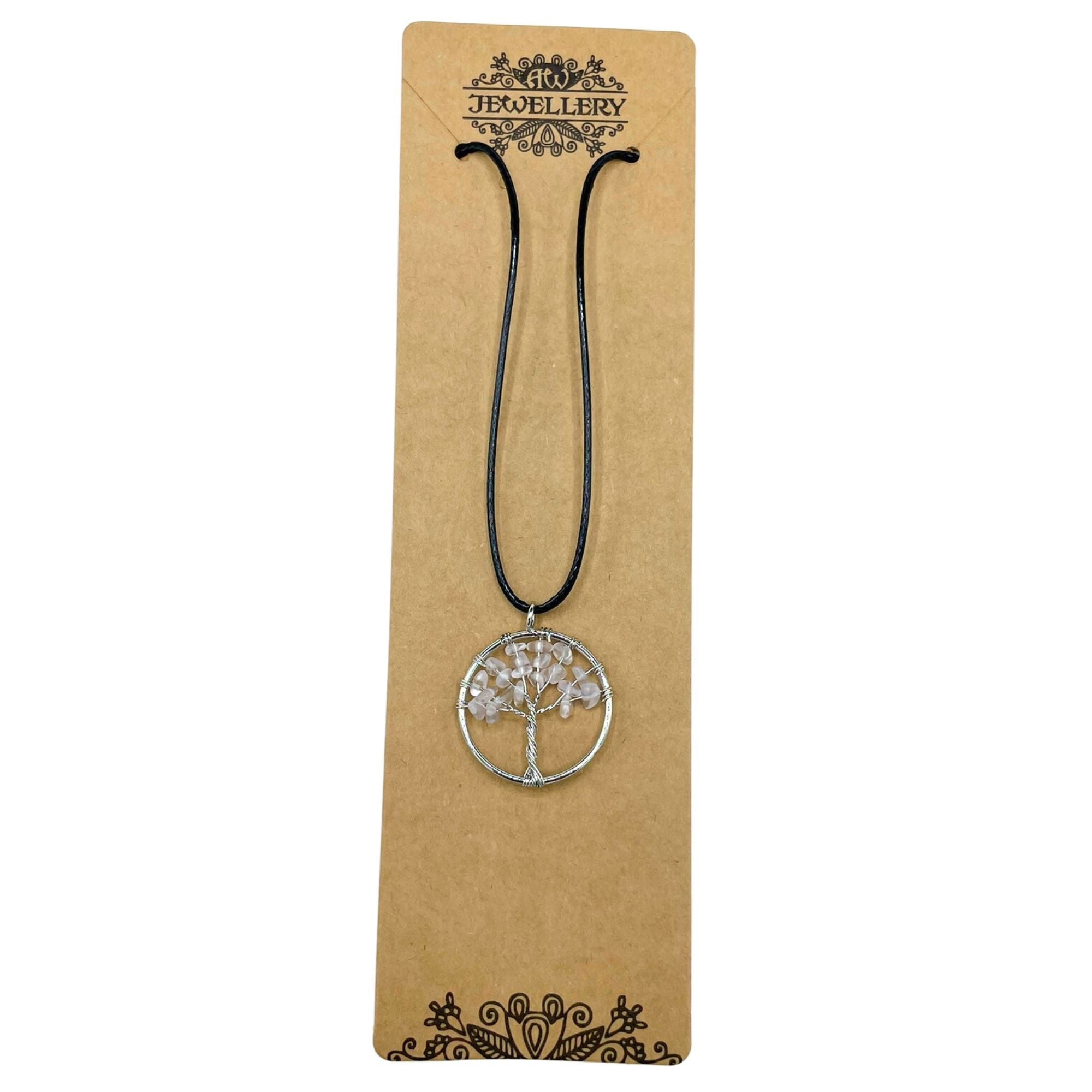 Tree of Life Pendant in Rock Crystal for Elegant Accessories