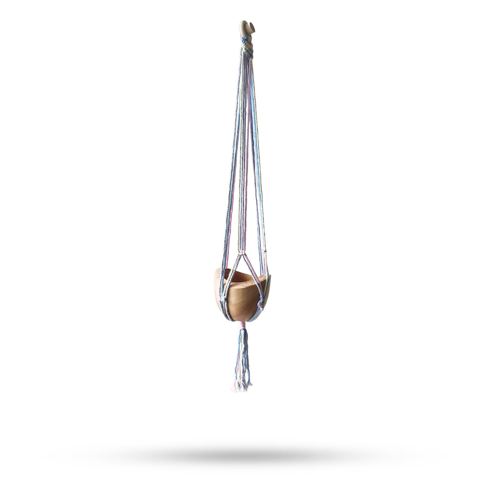 Macrame Pot Holder Classic in Pastel Tones for Medium Pots