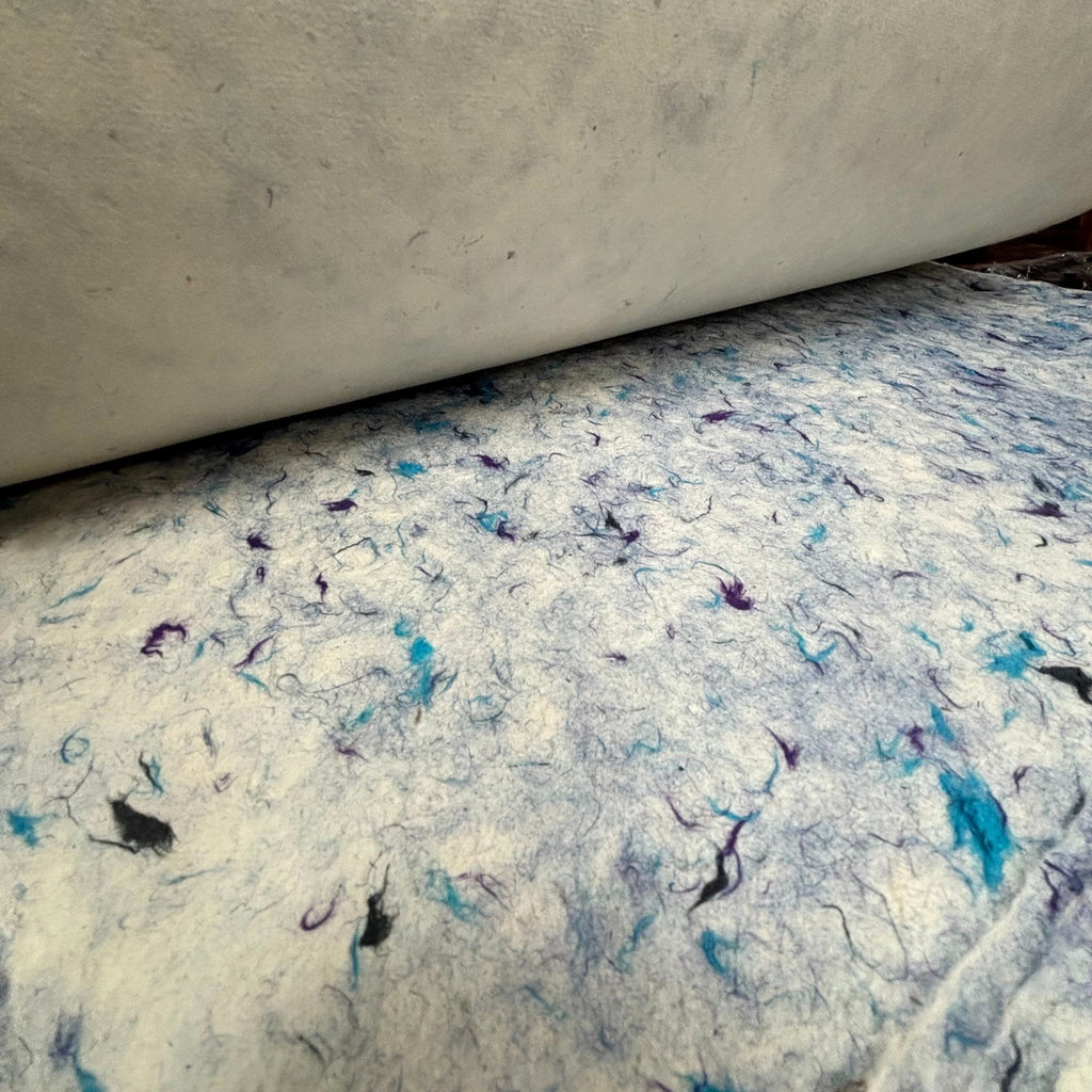 Lokta Craft Wrapping Paper 51x76cm with Blue Cotton Texture