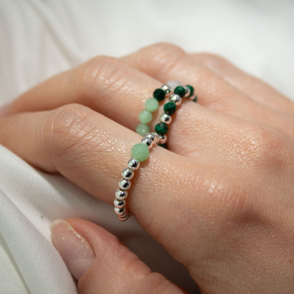 Nymph Spirit Gemstone Ring Set with Nature Inspired Design