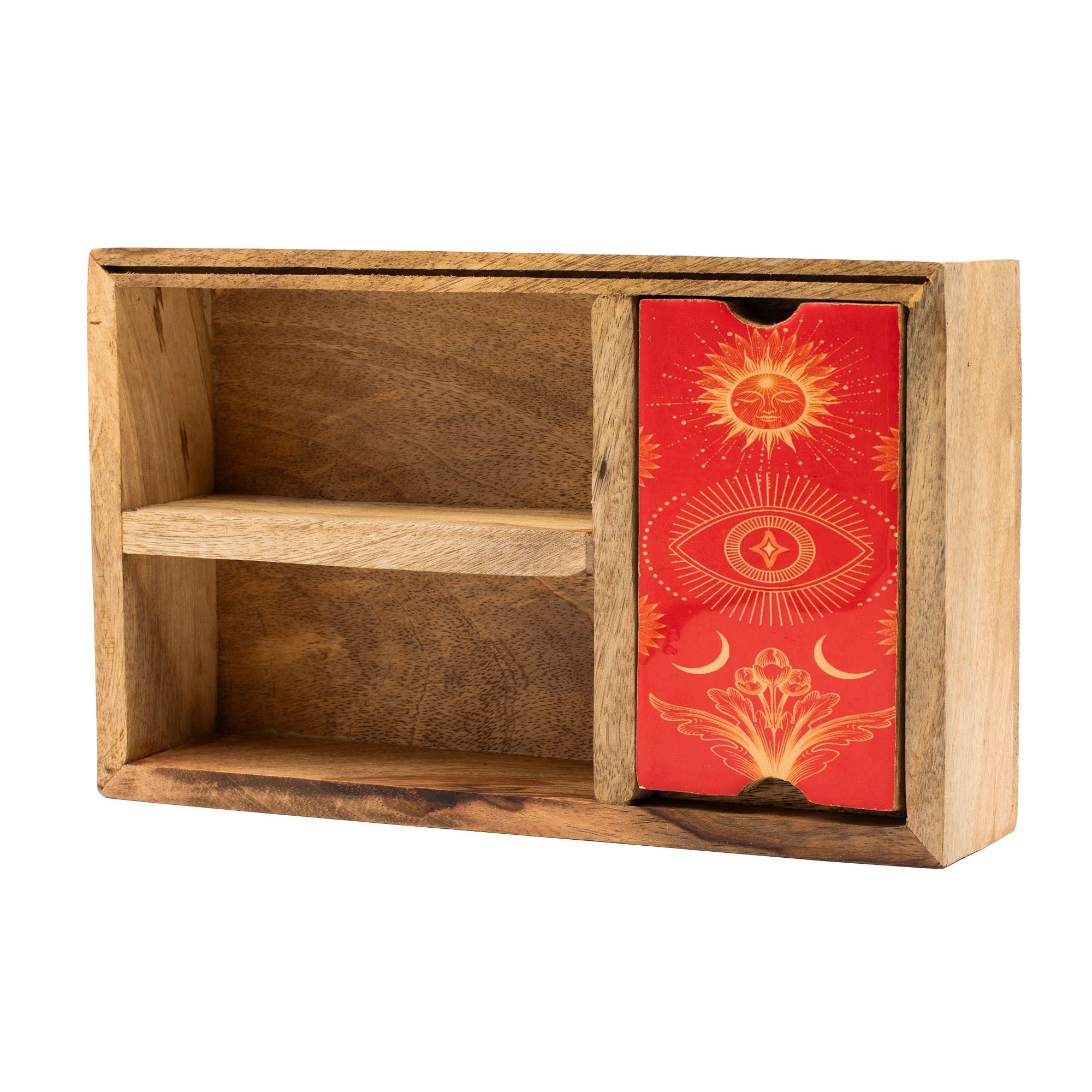 Three Section Tarot Box with Card Holder for Organised Readings