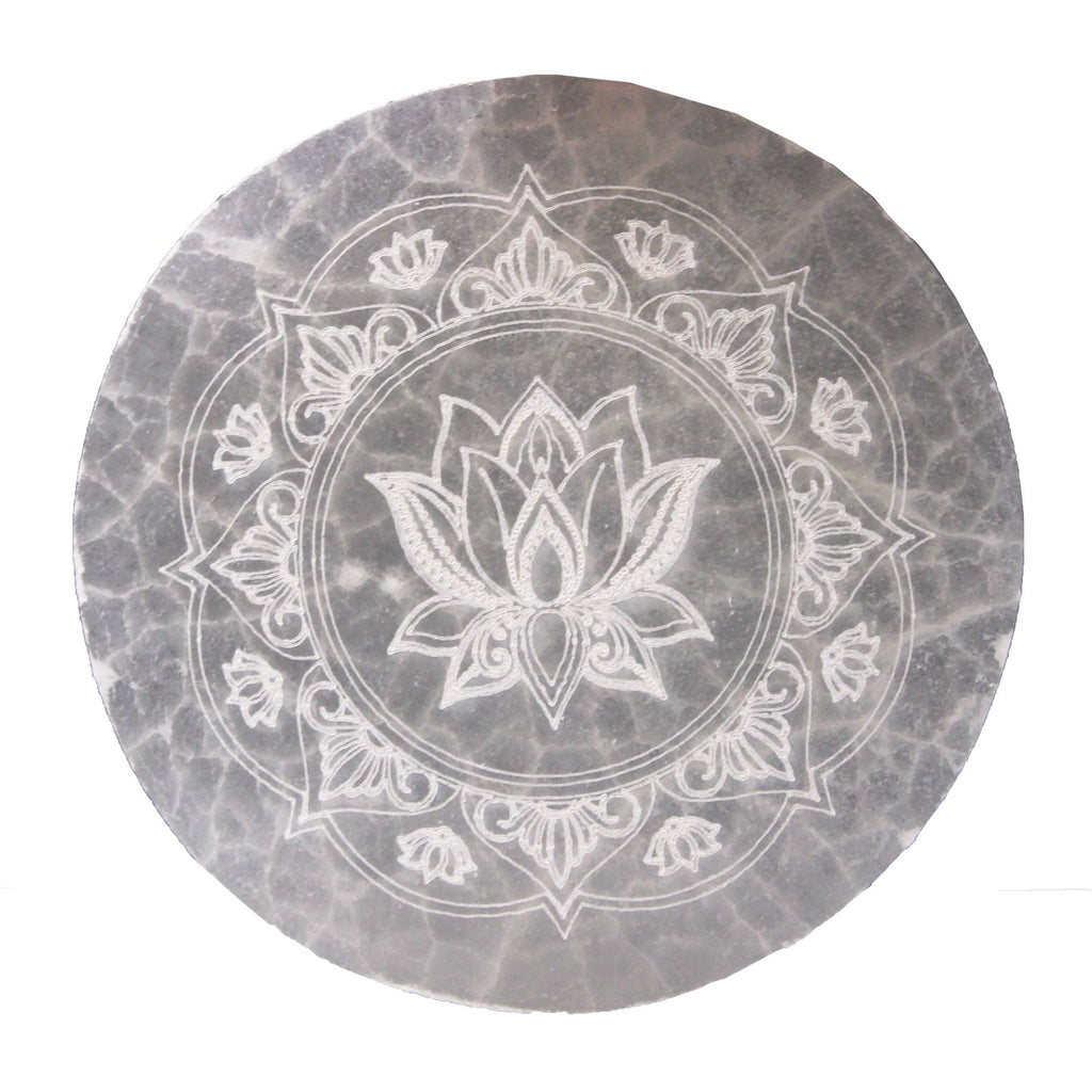 Medium Charging Plate 10cm with Lotus Mandala Design for Decor