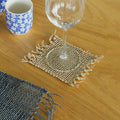 Set of 4 Seagrass Fringe Natural Coasters for Stylish Tables