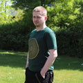Nomad Sari Stonewashed Cotton T Shirt with Mandala Design Green