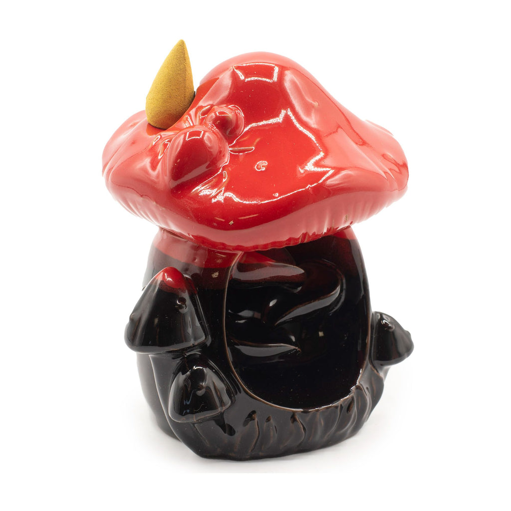 Large Red Mushroom Backflow Incense Burner for Enchanting Spaces